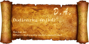Dudinszky Anikó névjegykártya