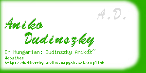 aniko dudinszky business card